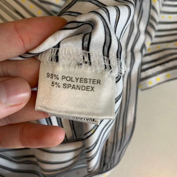 Vintage St John T Shirt Womens P Petite Sport Marie Gray Striped Dotted Crop Tee - Picture 13 of 15